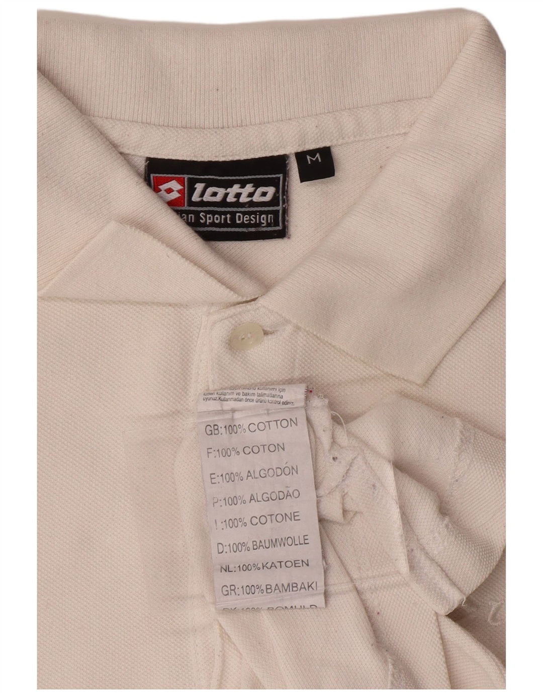 LOTTO Herren-Langarm-Poloshirt aus mittelweißer Baumwolle