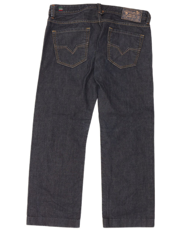 Diesel Herren Straight Jeans W32 L27 Marineblaue Baumwolle