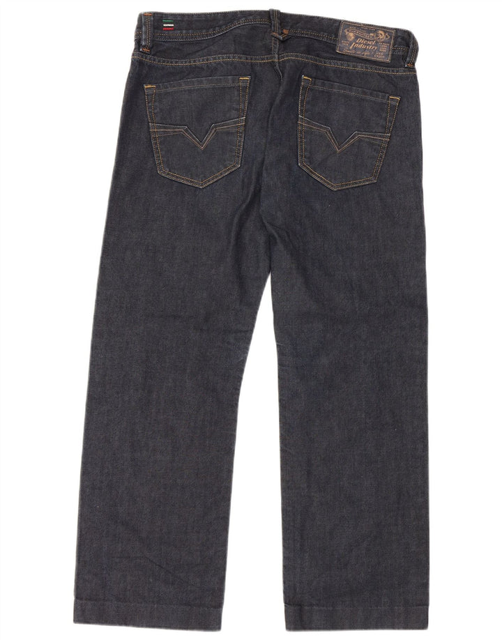 Diesel Herren Straight Jeans W32 L27 Marineblaue Baumwolle