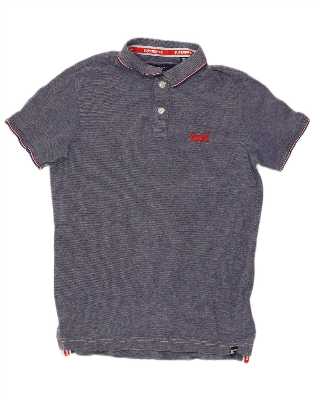 Superdry Herren-Poloshirt aus mittelblauer Baumwolle