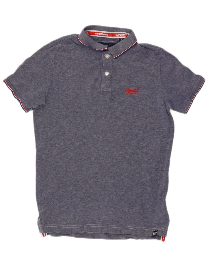 Superdry Herren-Poloshirt aus mittelblauer Baumwolle