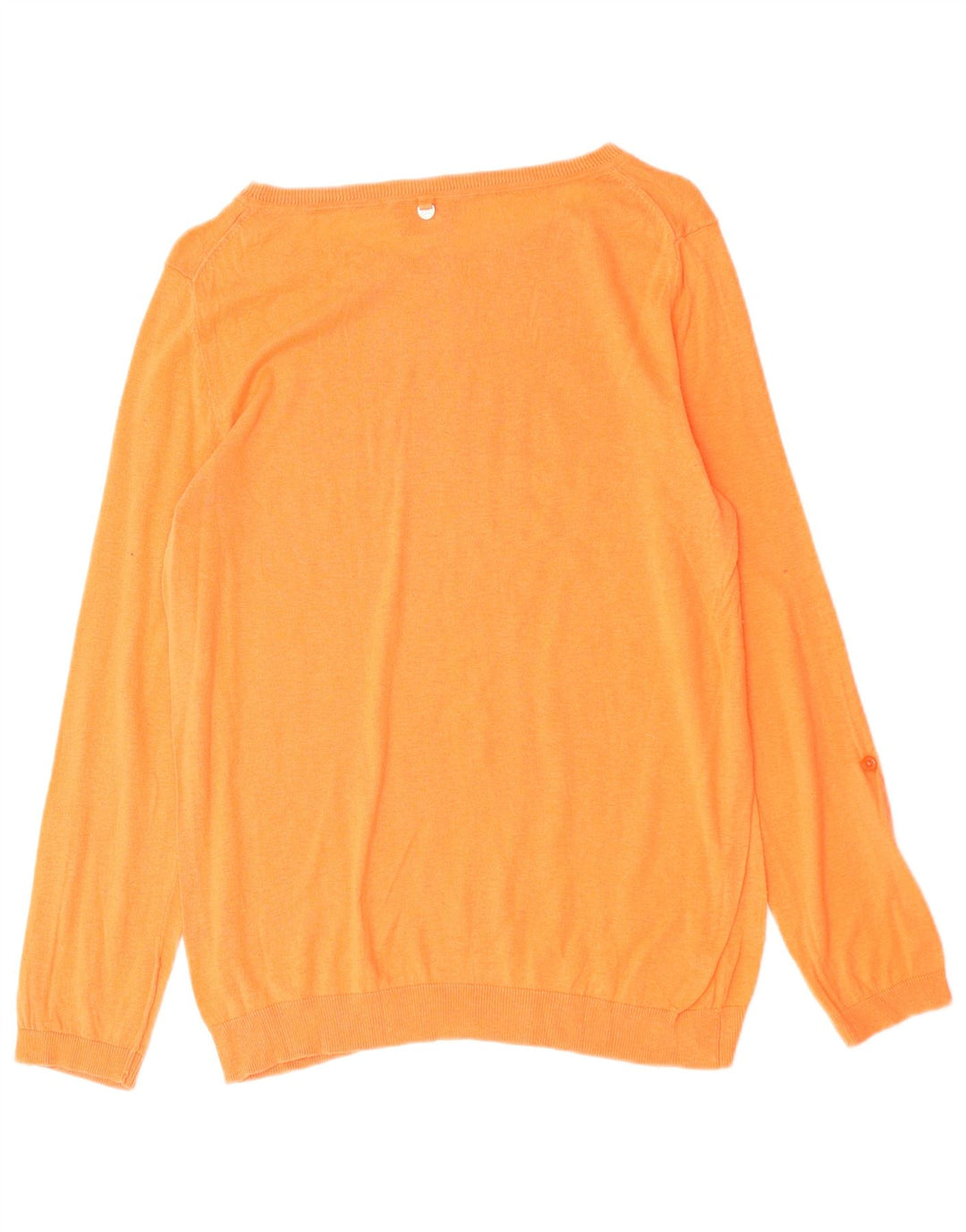 MASSIMO DUTTI Damen-Pullover mit U-Boot-Ausschnitt, UK 14, mittelorangefarbene Seide