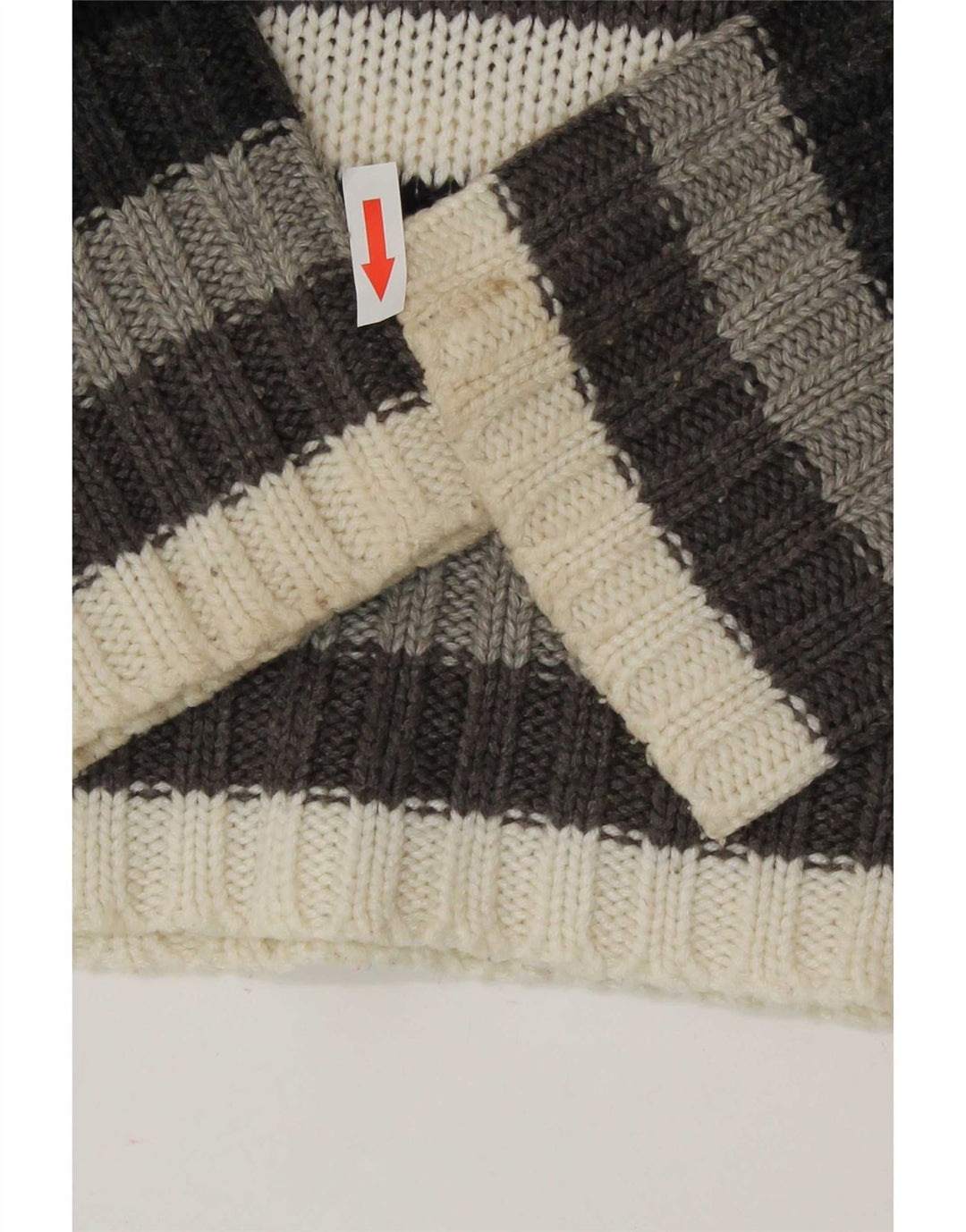 Zara Damen Crop Rollkragenpullover Pullover UK 14 Large Mehrfarbig gestreift