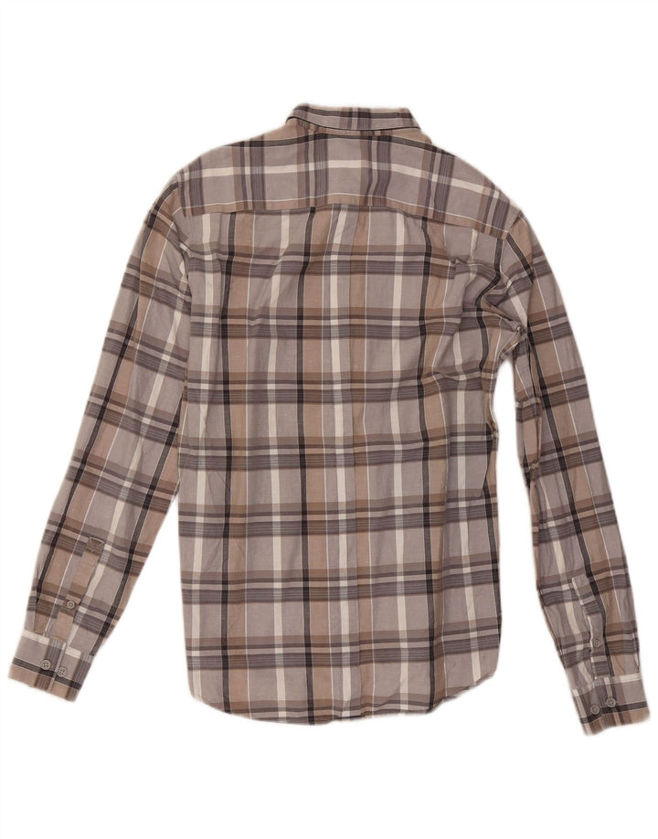 Dkny Herren-Hemd, klein, grau kariert, Baumwolle