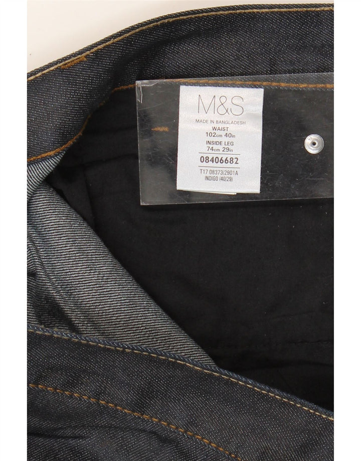 Marks & Spencer Herren Straight Jeans W40 L29 Marineblau Baumwolle