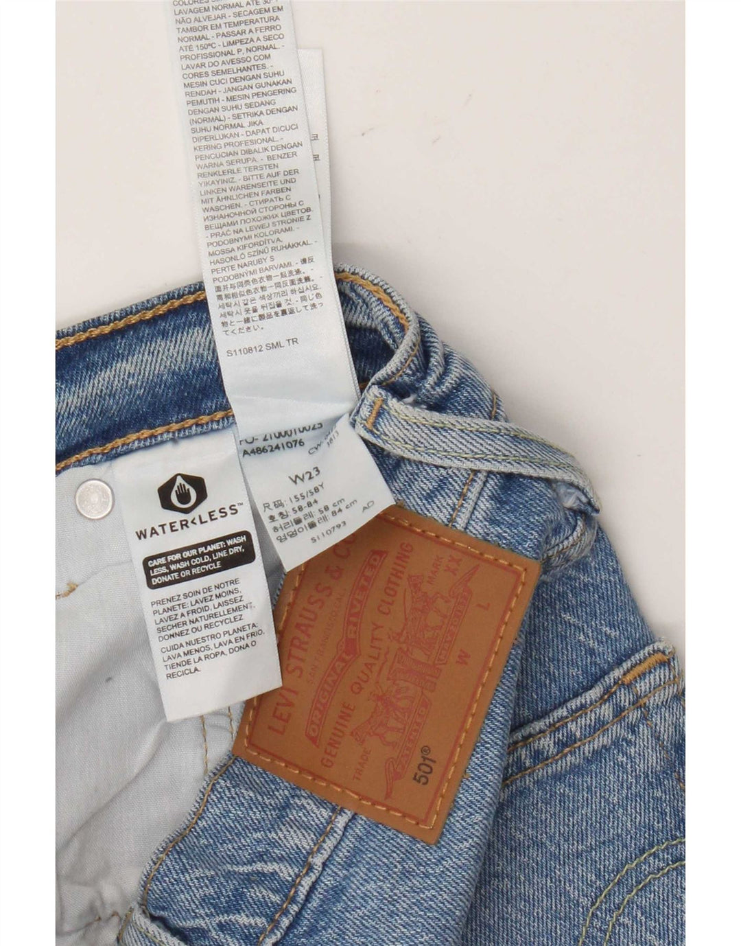 Levi's Damen 501 Distressed Denim Shorts W23 2XS Blaue Baumwolle