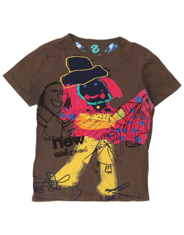 Desigual Herren Grafik-T-Shirt-Oberteil Medium Khaki