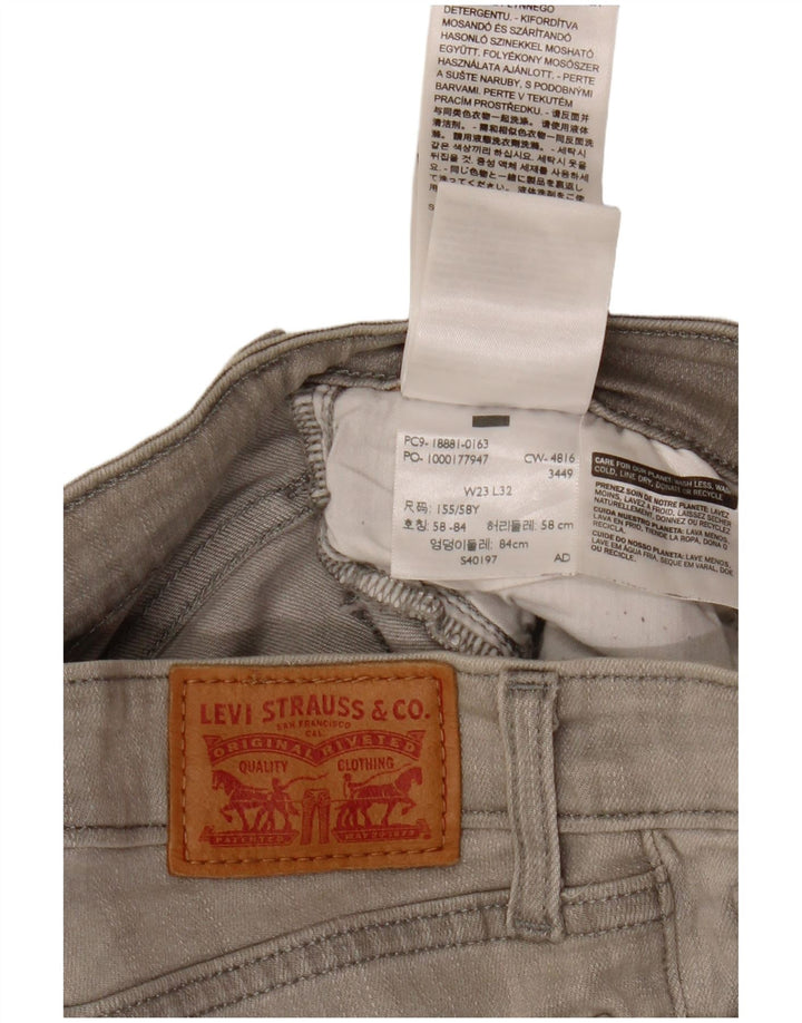 Levi's Damen 711 Skinny Jeans W23 L32 Graue Baumwolle