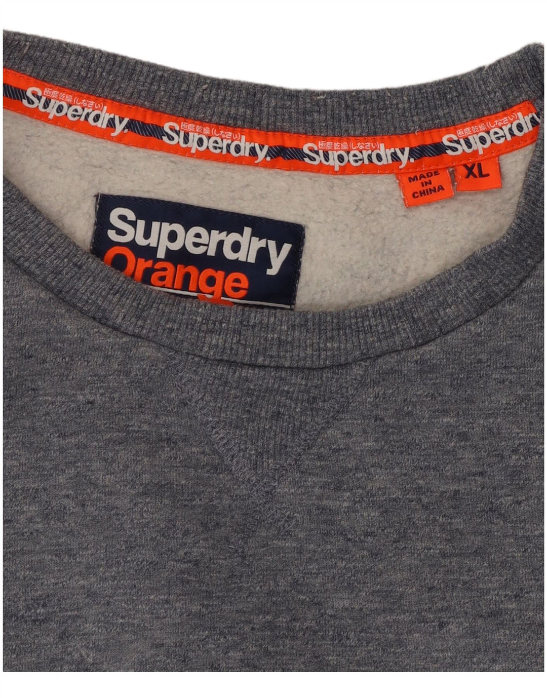 SUPERDRY Damen-Sweatshirt-Pullover UK 18 XL Graue Baumwolle