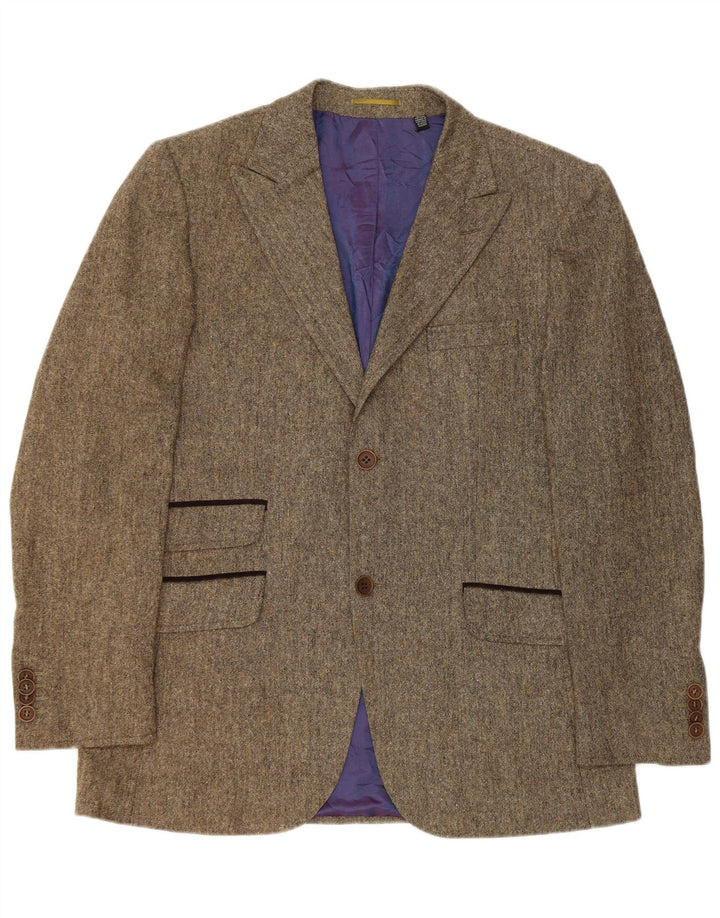 Ted Baker Herren-Blazer mit 2 Knöpfen, Größe 5, XL, braunes Polyester