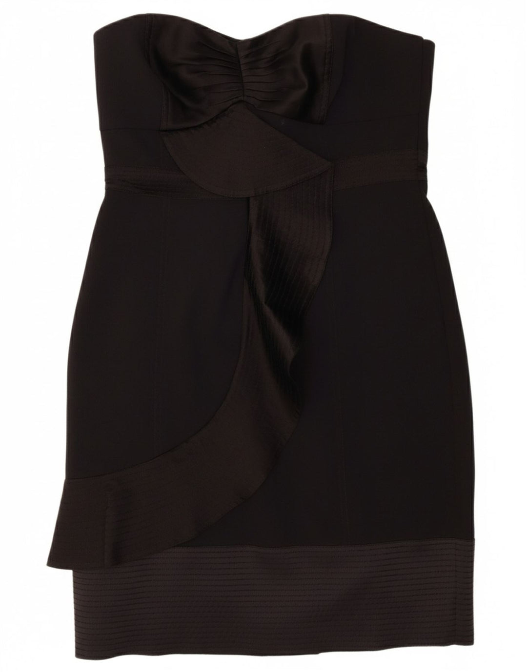 KAREN MILLEN Womens Strapless Dress UK 14 Large Black Polyester