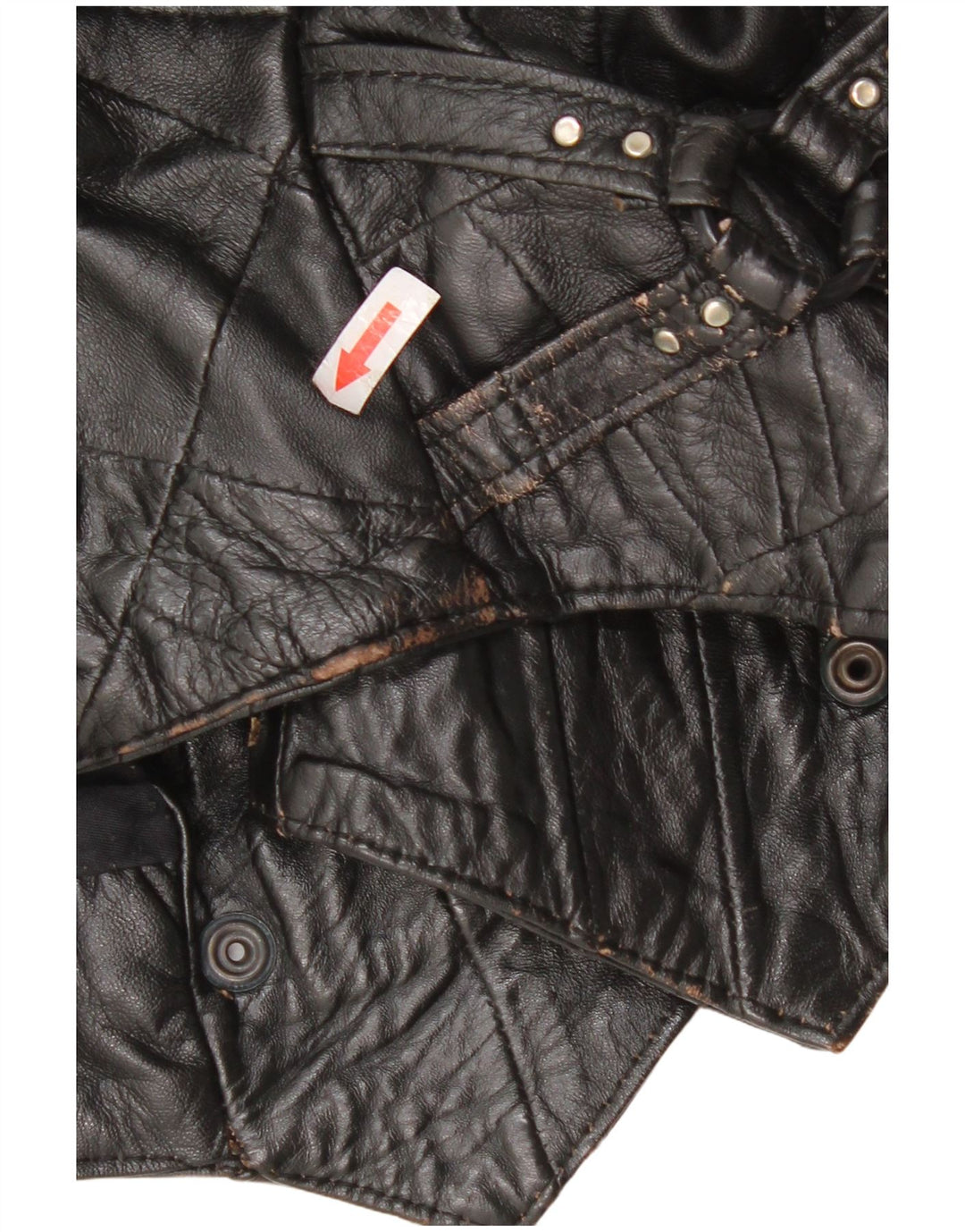 Vintage Damen Bomber Lederjacke UK 12 Mittelschwarzes Leder