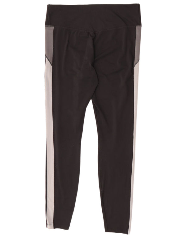 Nike Damen Dri Fit Leggings UK 16 Large Schwarz Colourblock Polyester