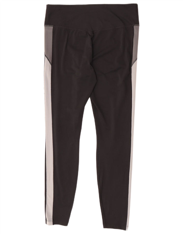 Nike Damen Dri Fit Leggings UK 16 Large Schwarz Colourblock Polyester