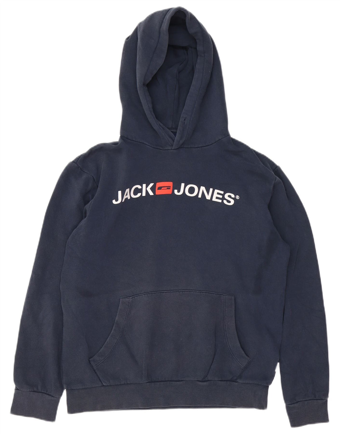 JACK & JONES Herren-Kapuzenpullover mit Grafik, mittelmarineblaue Baumwolle