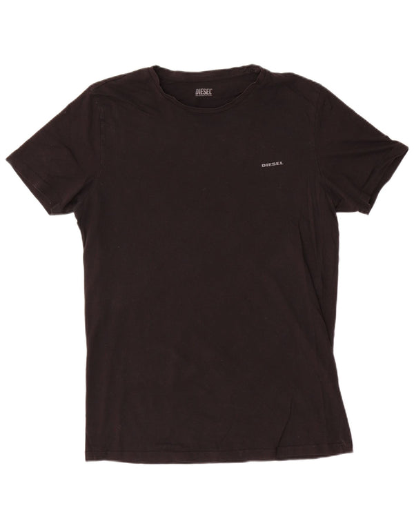Diesel Herren T-Shirt Top Large Schwarz Baumwolle