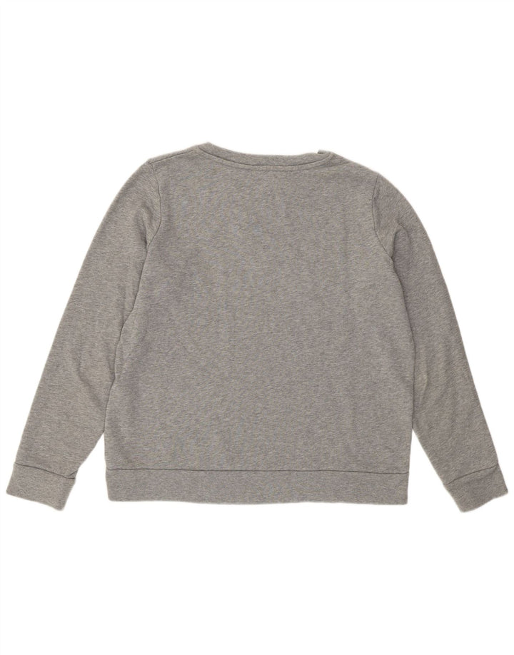 Gant Grafik-Sweatshirtpullover für Damen, UK 14, mittelgrau gefleckte Baumwolle