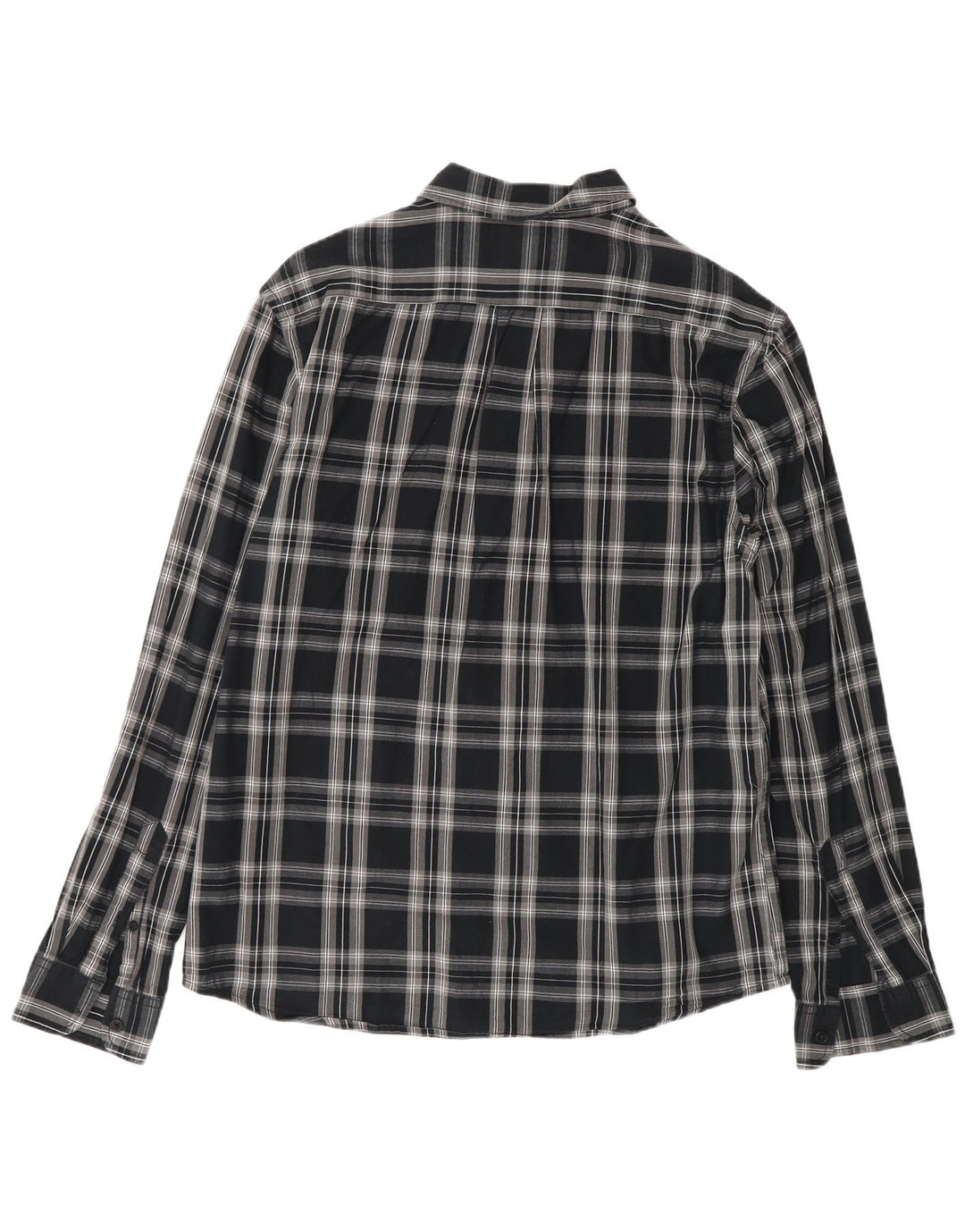 Wrangler Mens Regular Fit Flannel Shirt Medium Black Check Cotton