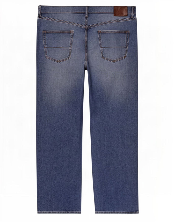 Marks & Spencer Herren Regular Straight Jeans W44 L31 Blaue Baumwolle
