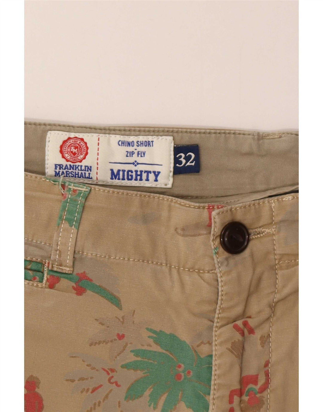 Franklin Marshall Herren Hawaiian Chino Shorts Medium W32 Khaki