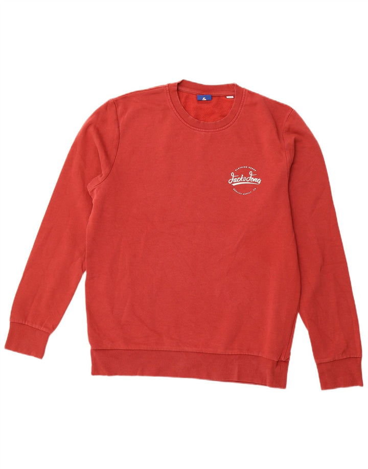 JACK & JONES Herren-Sweatshirt, Pullover, Größe L, Burgunderrot, Baumwolle