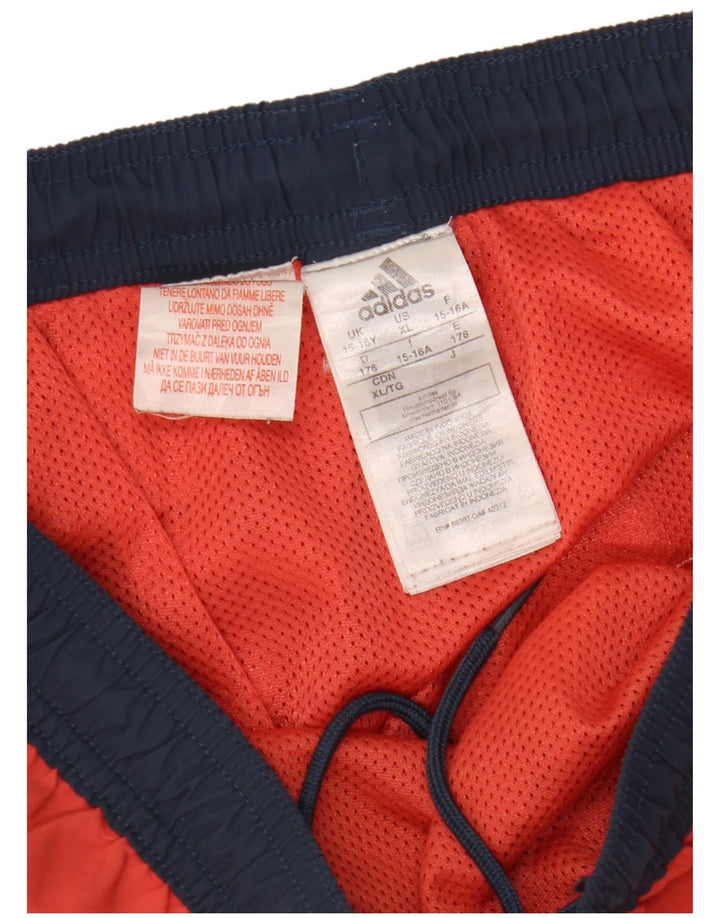 Adidas Sportshorts für Jungen, 15–16 Jahre, rotes Farbblock-Polyester