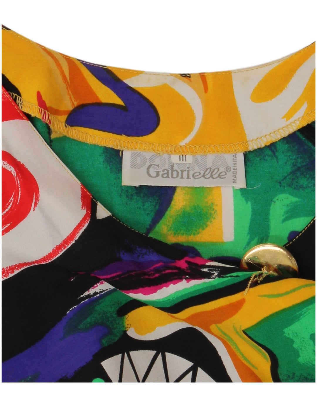 Vintage Damen Longline Loose Fit Bluse Top UK 14 Medium Mehrfarbig