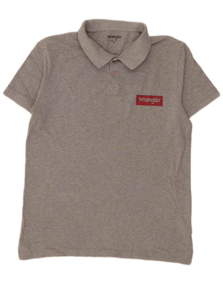 WRANGLER Herren-Poloshirt aus mittelgrau gesprenkelter Baumwolle