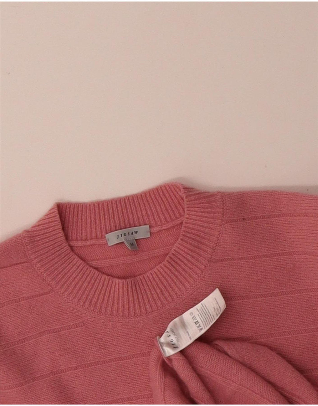 JIGSAW Womens Loose Fit Turtle Neck Jumper Sweater UK 14 Medium Pink Wool