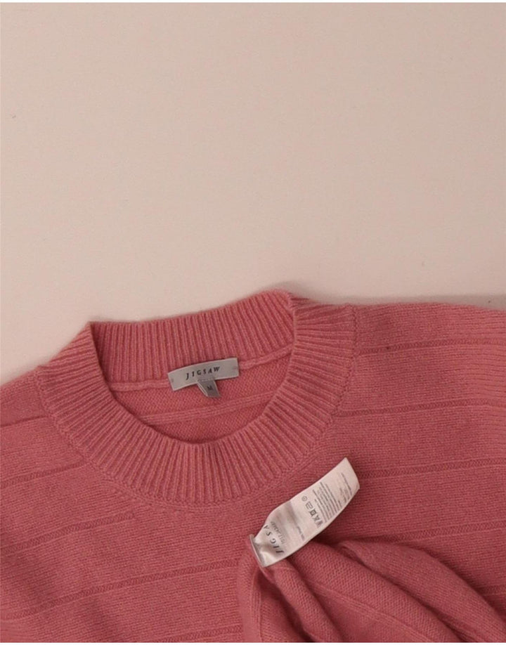 JIGSAW Womens Loose Fit Turtle Neck Jumper Sweater UK 14 Medium Pink Wool