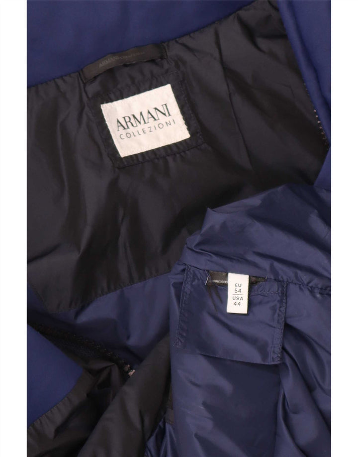 Armani Herren Wattierte Jacke IT 54 2XL Marineblau Farbblock