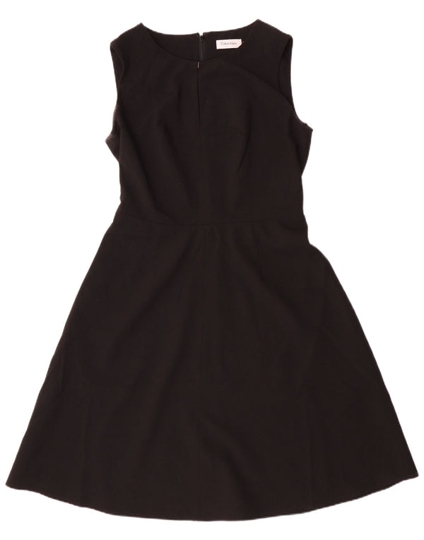 Calvin Klein Damen Ärmelloses A-Linien-Kleid US 8 Medium Schwarz