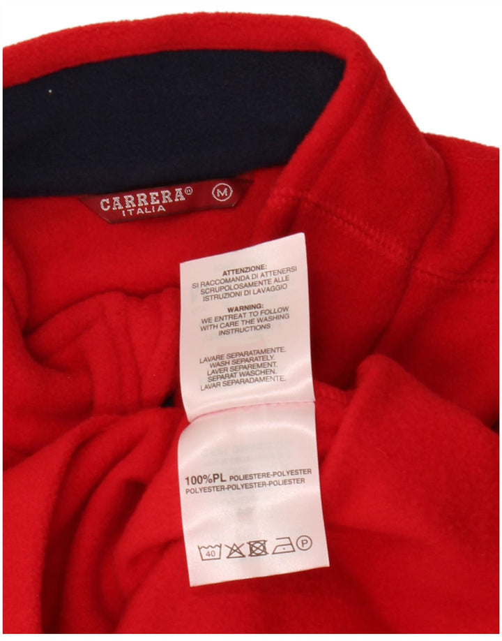 Carrera Herren-Fleecepullover mit Reißverschluss am Hals, Mittelrotes Polyester