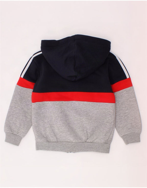 Adidas Baby-Jungen-Kapuzenpullover mit Reißverschluss, 18–24 Monate, graue Colourblock-Baumwolle