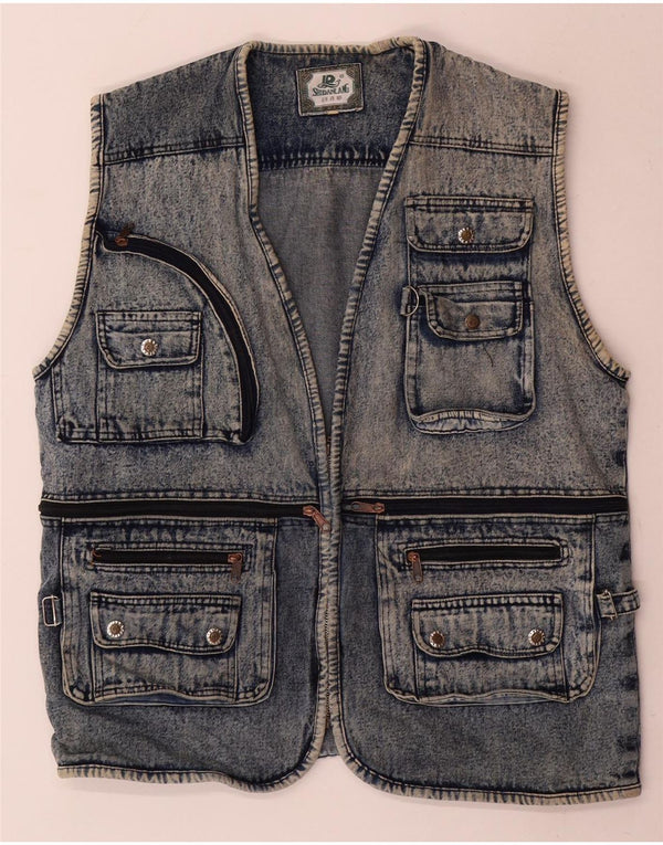 Vintage Herren Jeansweste UK 40 Groß Blau