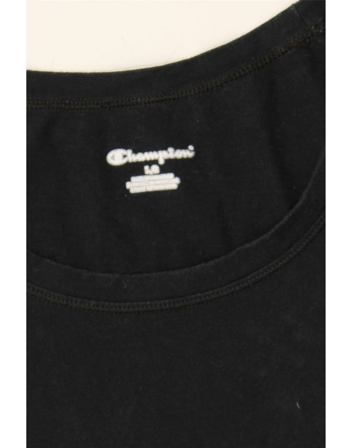 CHAMPION Damen T-Shirt Top UK 14 Large Schwarz