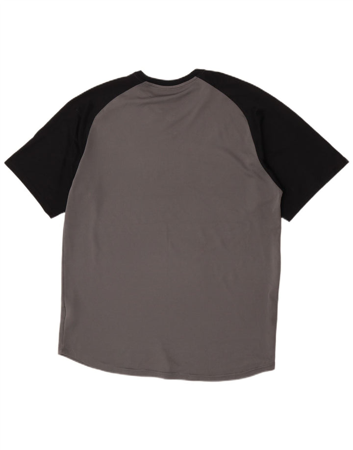 Nike Herren Dri Fit T-Shirt Top XL Graues Colourblock-Polyester