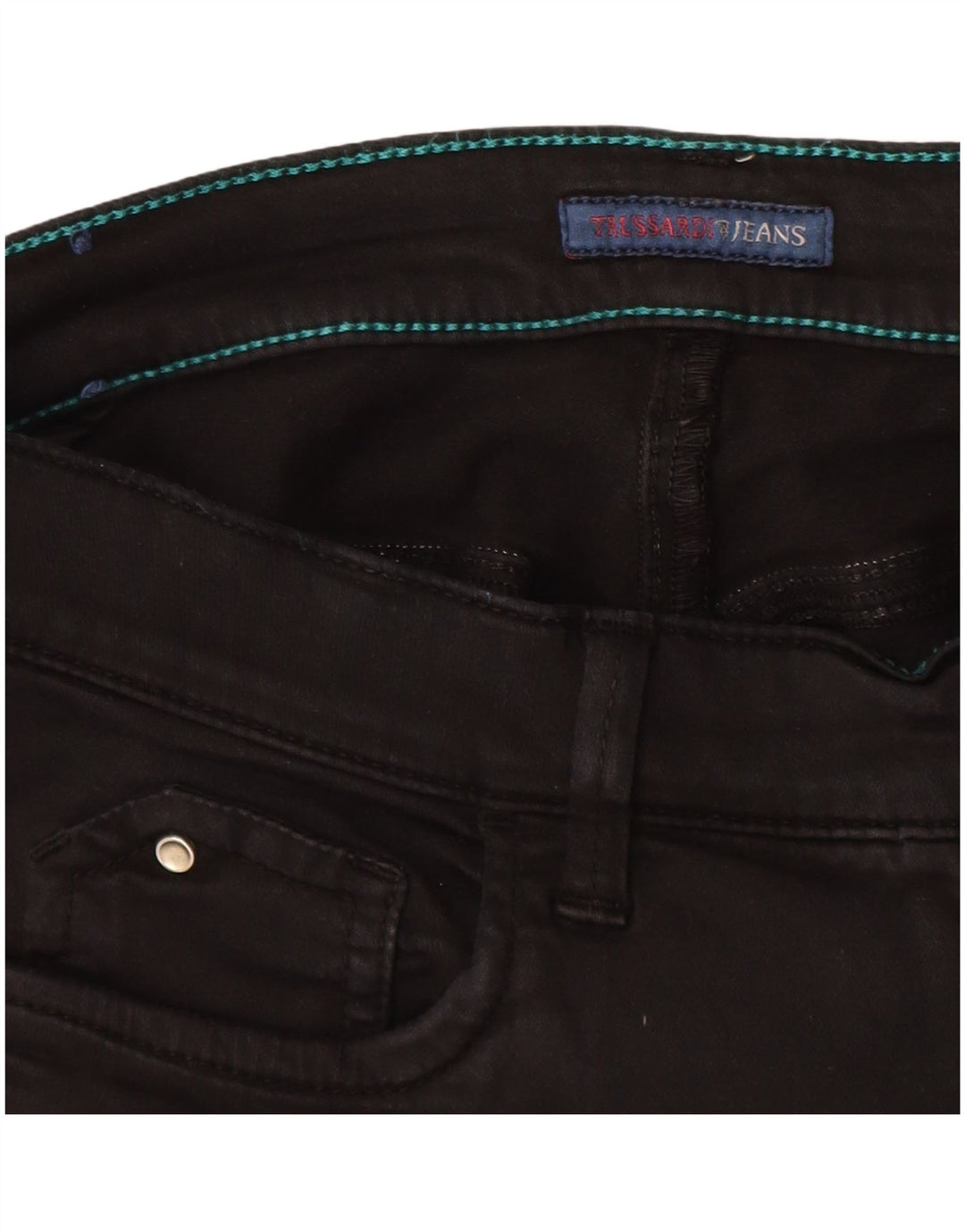 TRUSSARDI Damen Skinny Jeans IT 44 Medium W28 L29 Schwarz