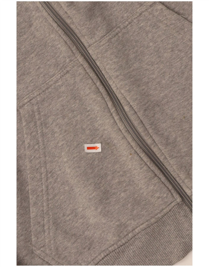 ADIDAS Mens Zip Hoodie Sweater Medium Grey Cotton