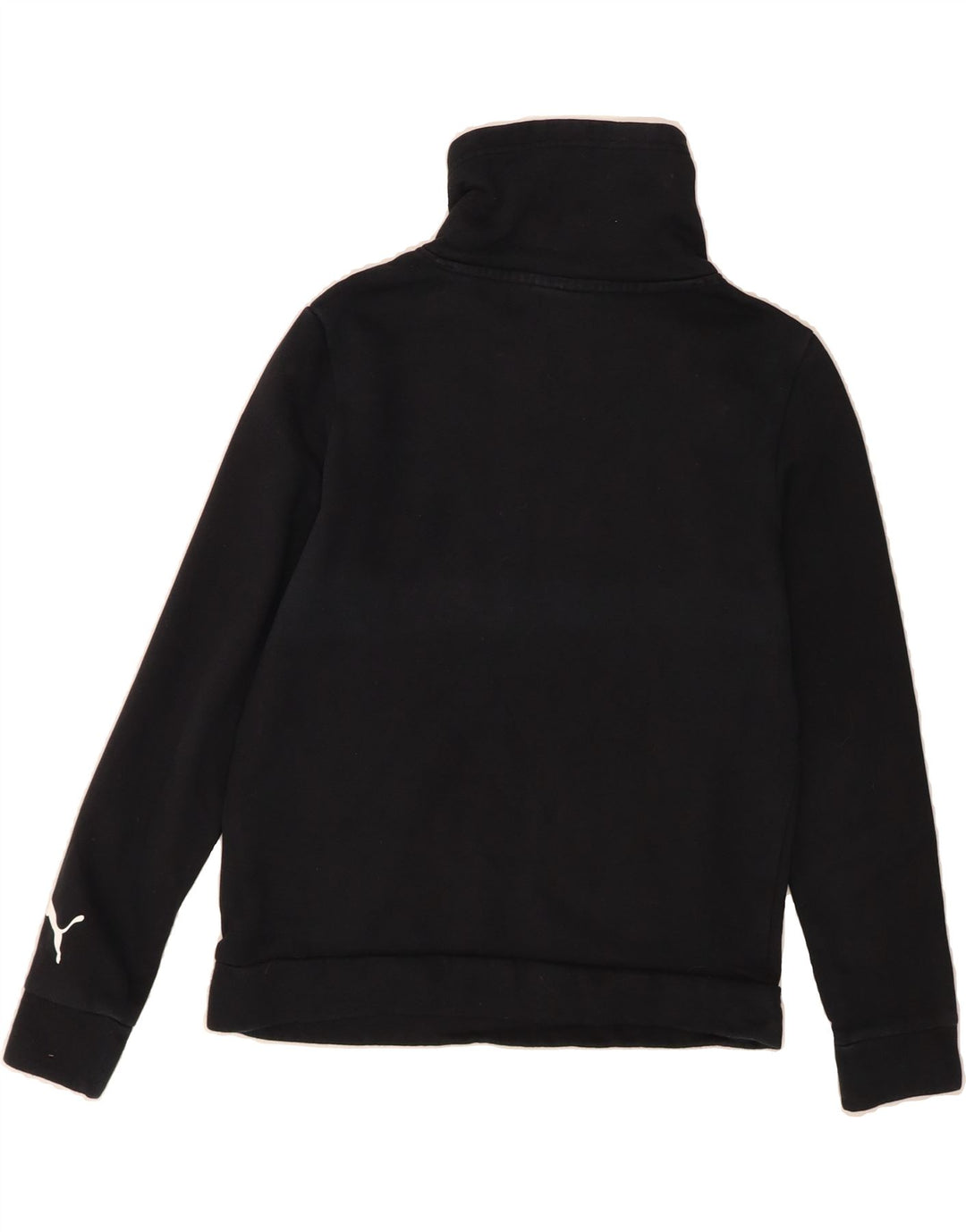 PUMA Womens Graphic Sweatshirt Jumper UK 12 Medium Black Cotton Vintage Puma and Second-Hand Puma from Messina Hembry 