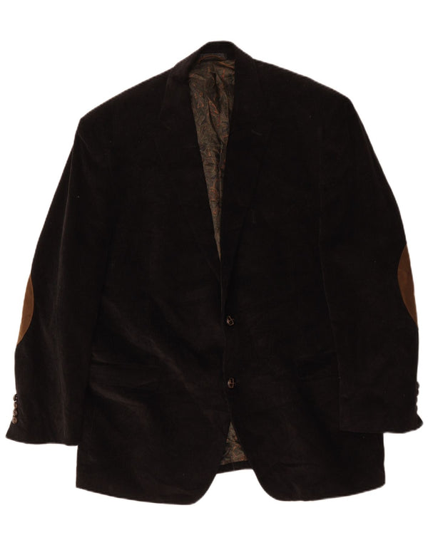 Ralph Lauren Herren-Blazer aus Cord mit 2 Knöpfen, UK 44, XL, schwarze Baumwolle