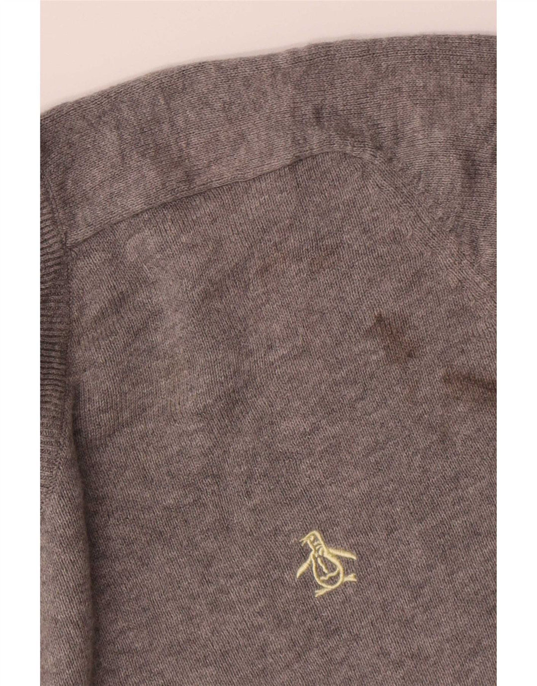 Penguin Herren-Pullover mit V-Ausschnitt, Größe L, Grau