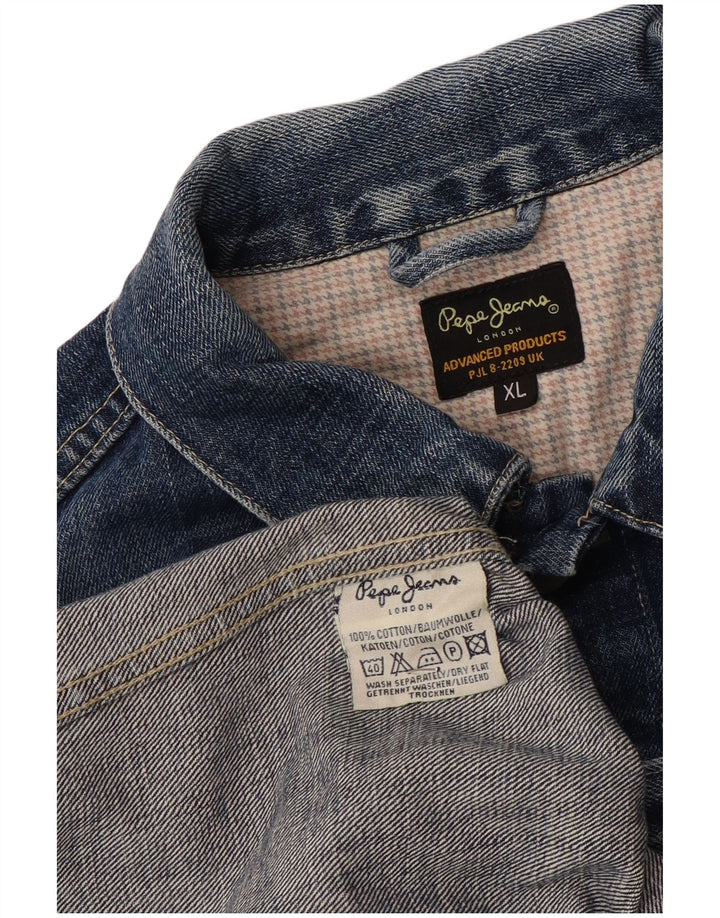 PEPE Jeans Herren Jeansjacke UK 42 XL Blaue Baumwolle