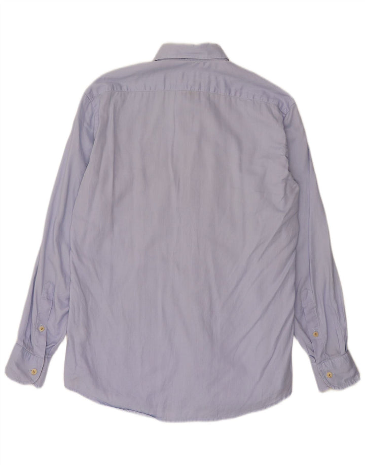 ALVIERO MARTINI Herrenhemd Größe 39 15 1/2 mittelblaue Baumwolle