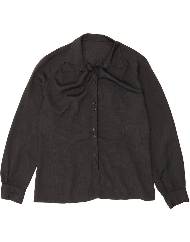 VINTAGE Womens Shirt Blouse UK 16 Large Black Polyester Vintage Vintage and Second-Hand Vintage from Messina Hembry 