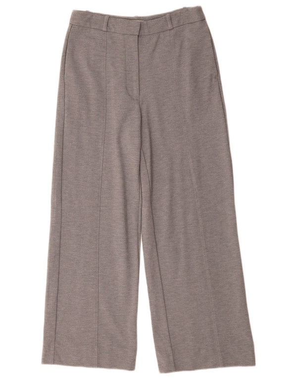 Jaeger Damen-Hose mit hoher Taille und weitem Bein, UK 10, Größe S, W28, L28, graue Viskose