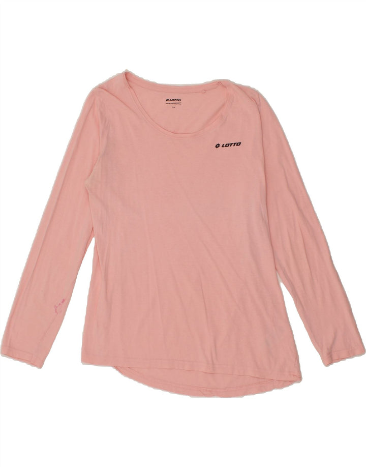 LOTTO Womens Top Long Sleeve UK 10 Small Pink Cotton Vintage Lotto and Second-Hand Lotto from Messina Hembry 