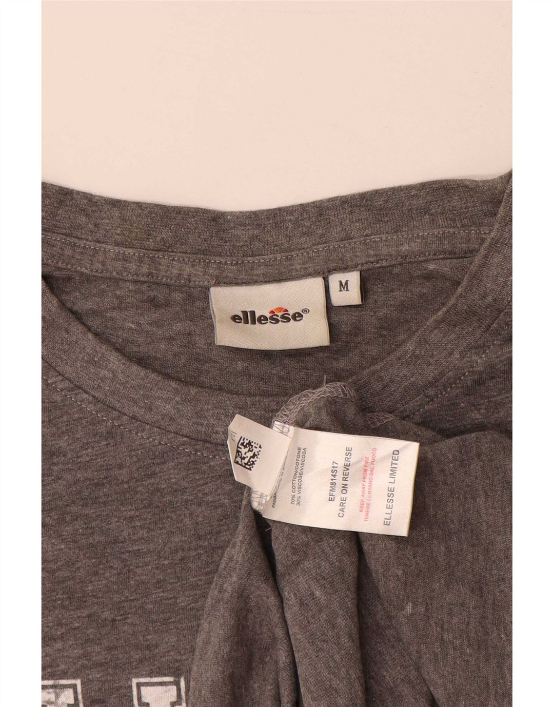 Ellesse Herren-T-Shirt mit Grafik, mittelgrau gesprenkelte Baumwolle