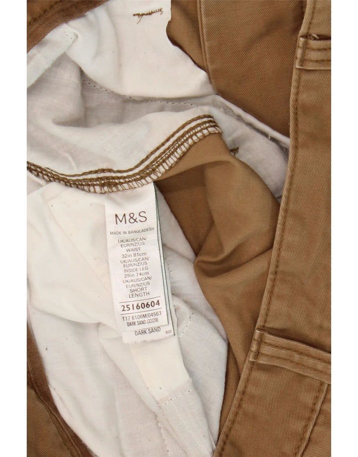 Marks & Spencer Herren Slim Cargohose W32 L27 Beige Baumwolle