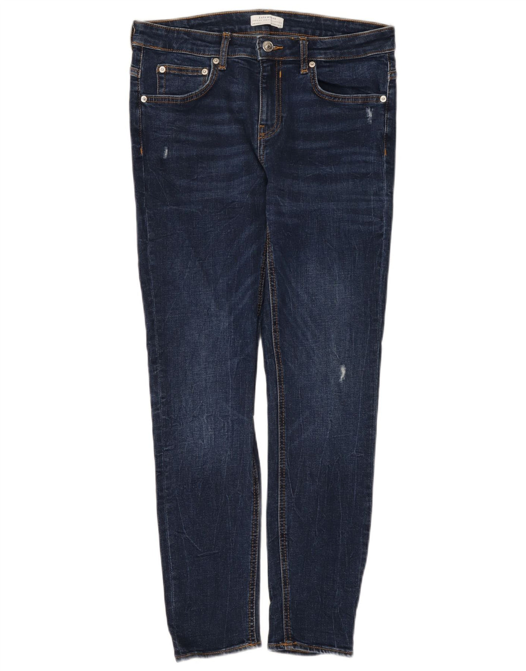 Zara Damen Distressed Skinny Jeans EU 40 Medium W30 L28 Blau